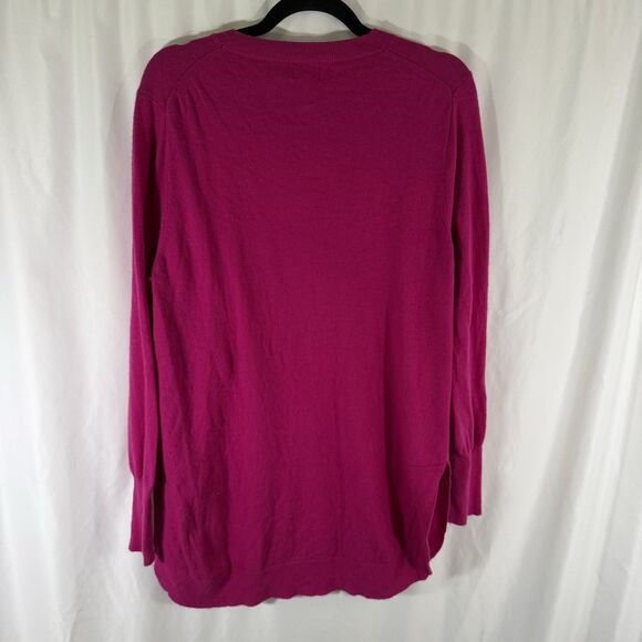 J. Crew Sweater Women's Large Pink Merino Wool Blend Long Sleeve Pullover - Picture 13 of 16